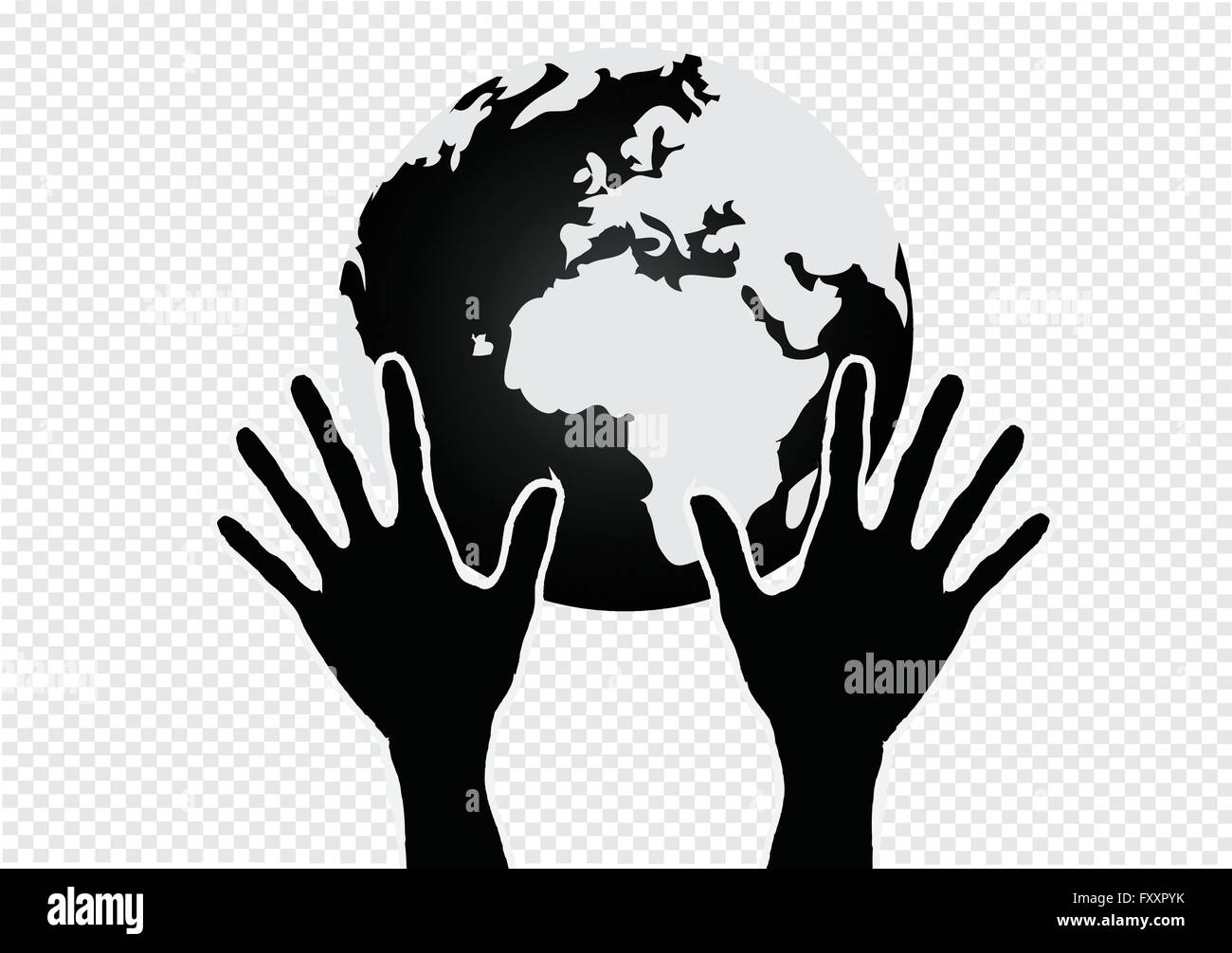 Hand Holding World and globe hands idea Stock Vector Image & Art - Alamy