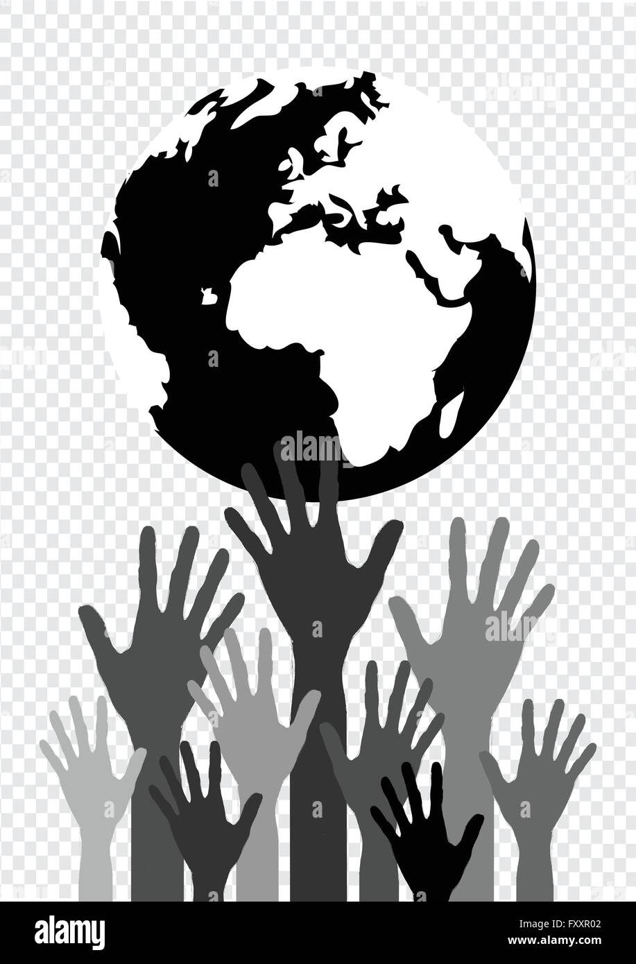 Hand Holding World and globe hands idea Stock Vector Image & Art - Alamy