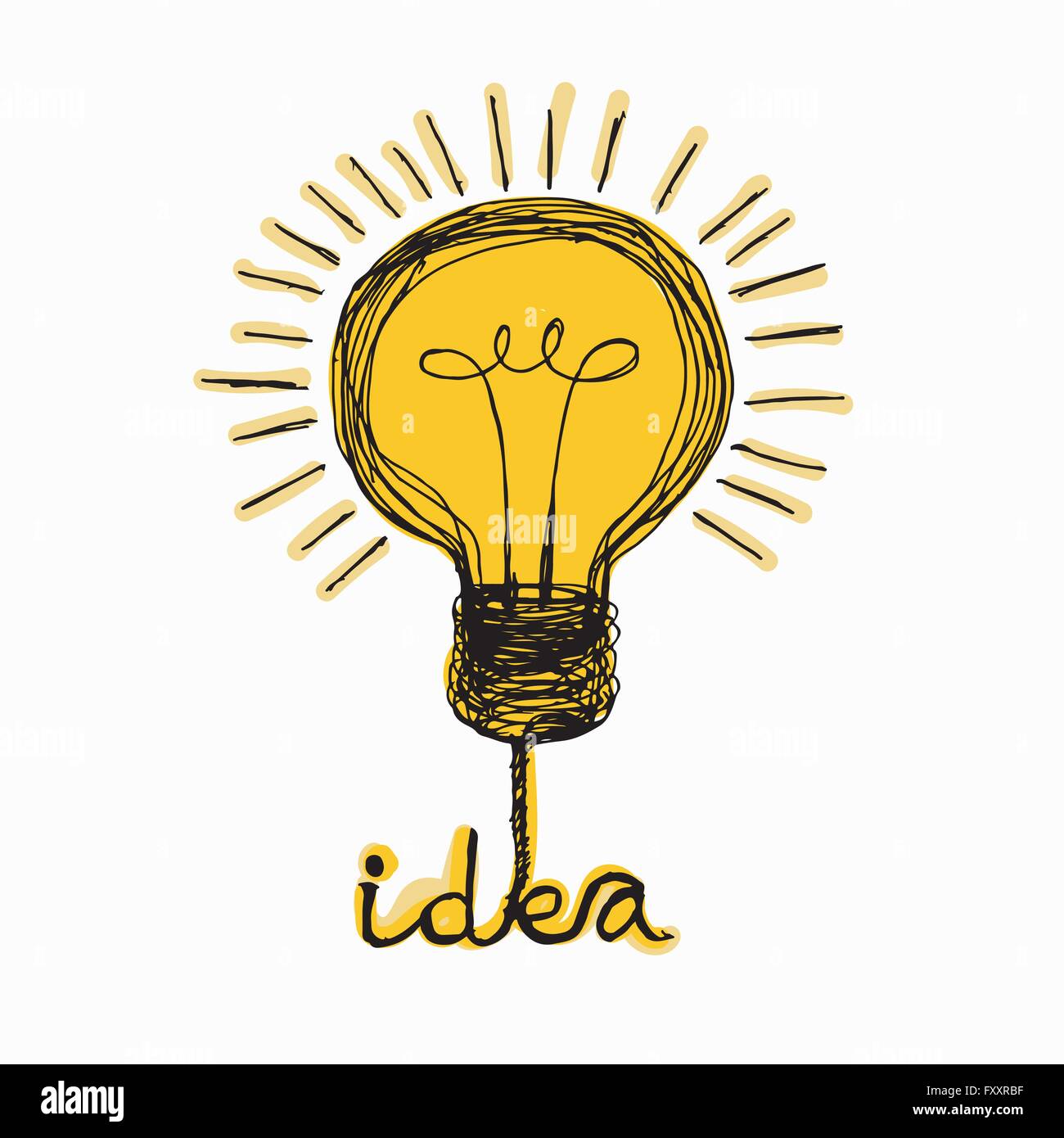Light bulb icon Doodle hand drawn Illustration Stock Vector Image & Art ...