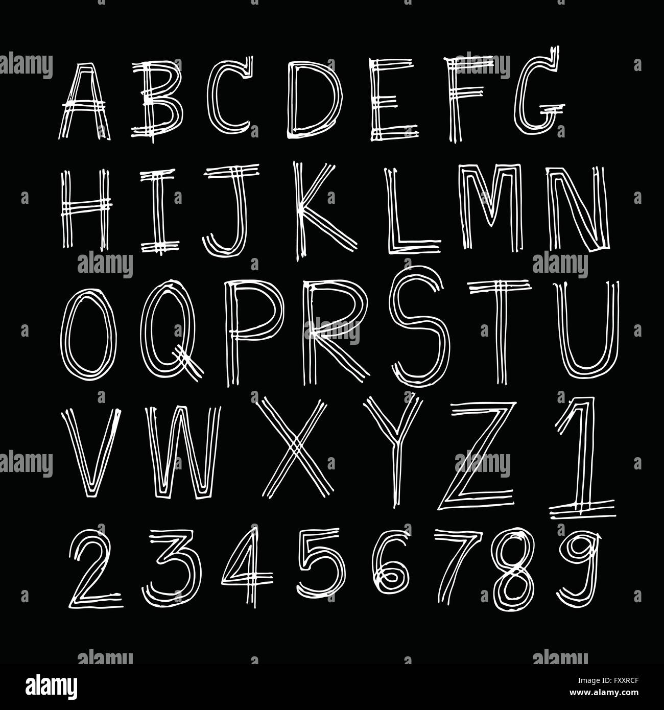 Hand drawn letters font written with a pen Stock Vector Image & Art - Alamy