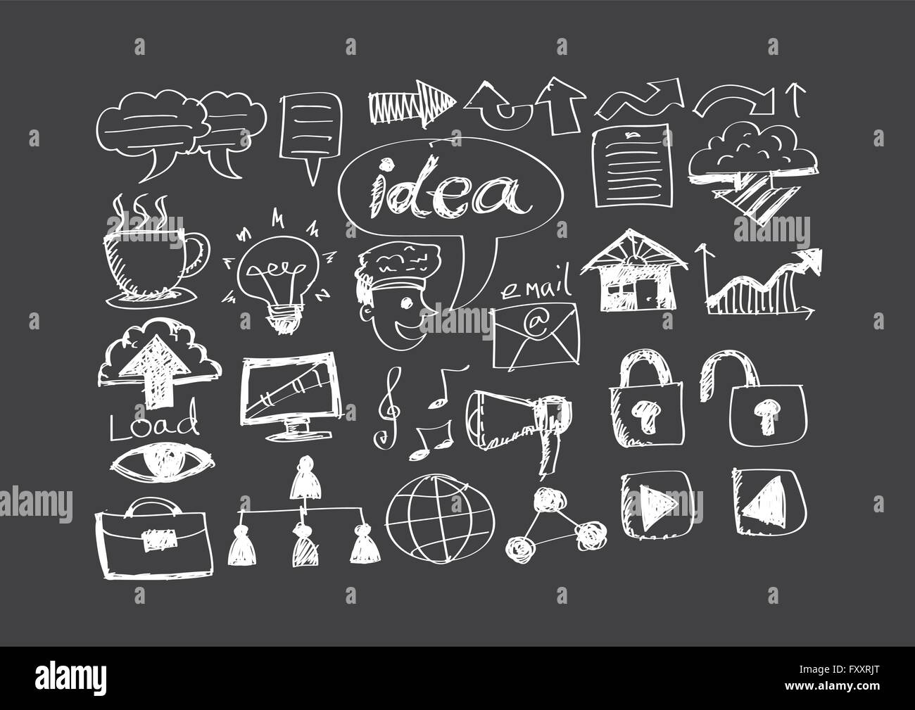 Hand doodle Business icon set idea design Stock Vector Image & Art - Alamy