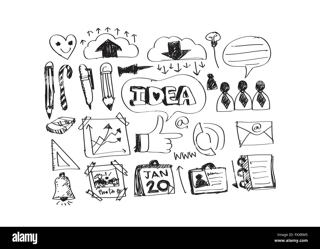 Hand doodle Business icon set idea design Stock Vector Image & Art - Alamy
