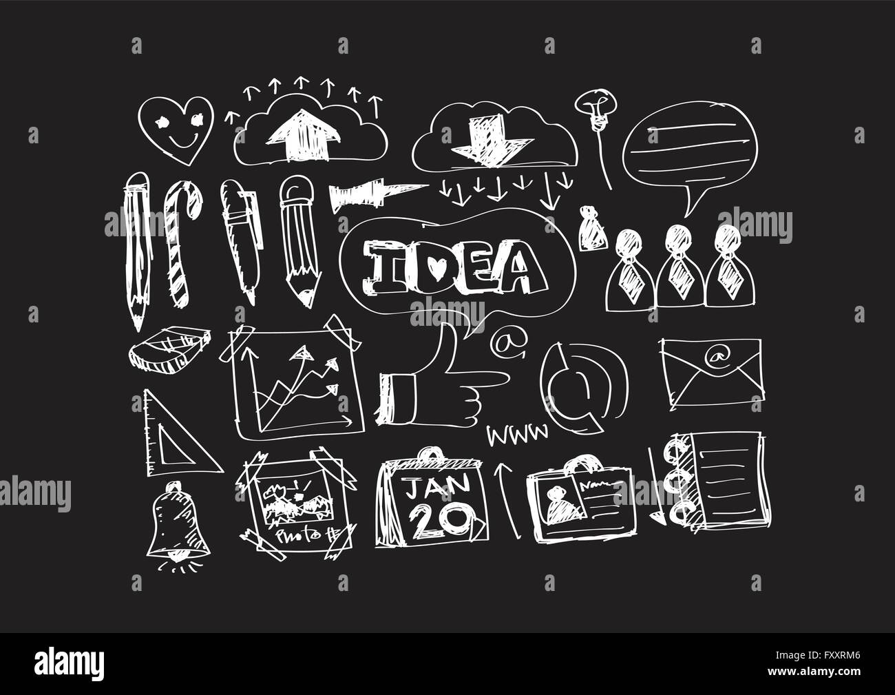 Hand doodle Business icon set idea design Stock Vector Image & Art - Alamy
