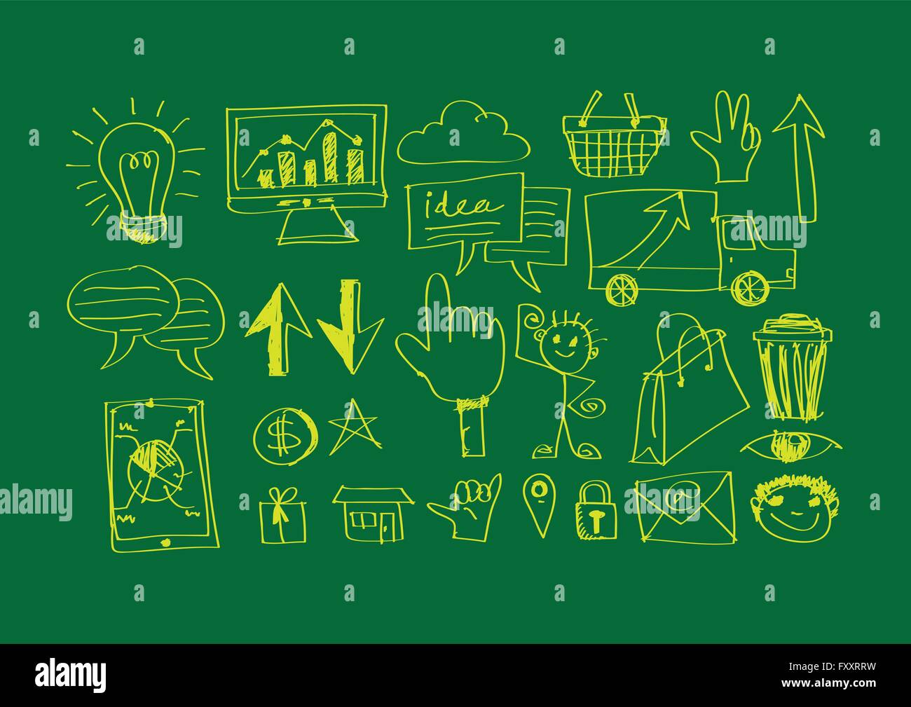 Hand doodle Business icon set idea design Stock Vector Image & Art - Alamy