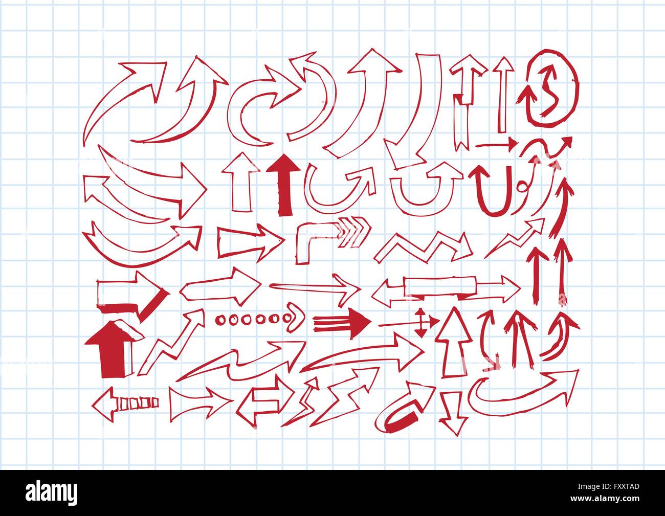 Hand drawn sketch arrow collection for your design Stock Vector Image ...