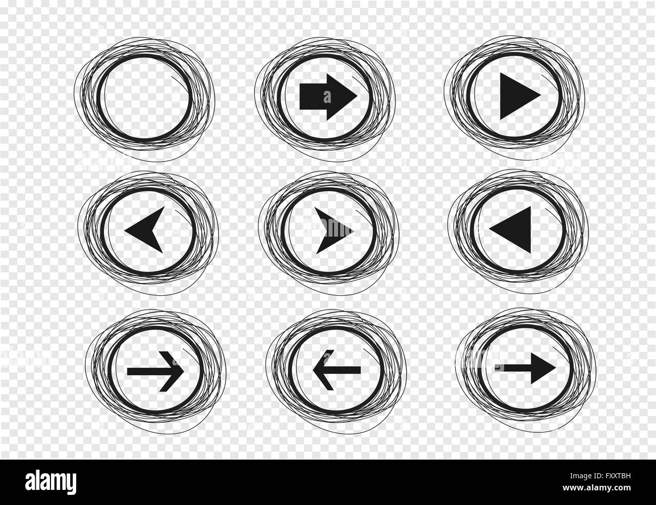 Hand drawn sketch arrow collection for your design Stock Vector Image ...