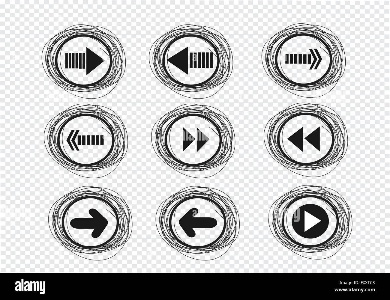 Hand drawn sketch arrow collection for your design Stock Vector Image ...