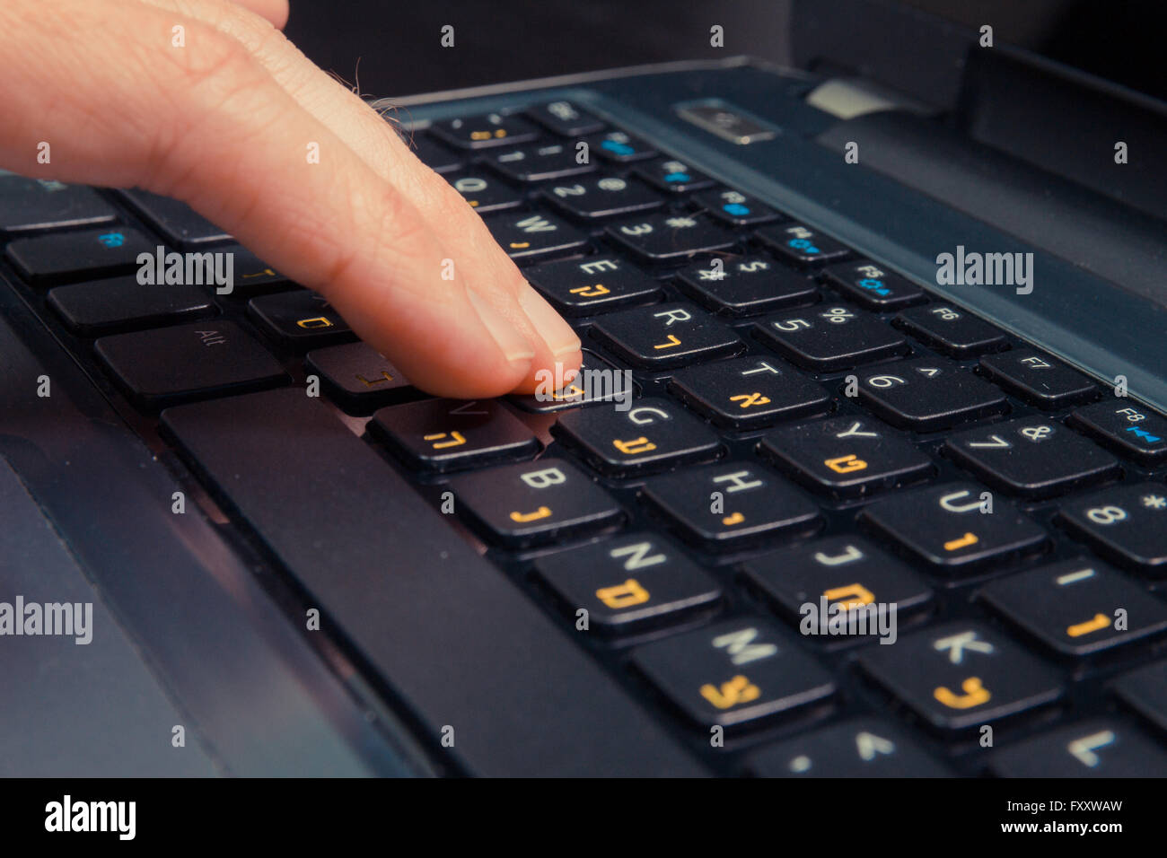 Man typing on english keyboard hi-res stock photography and images - Alamy