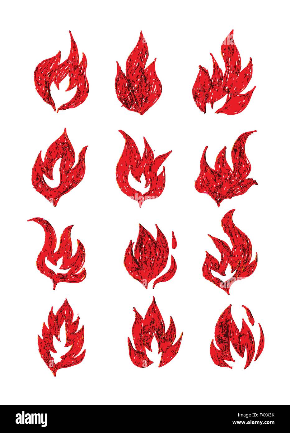 Fire flames, set icons Stock Vector Image & Art - Alamy