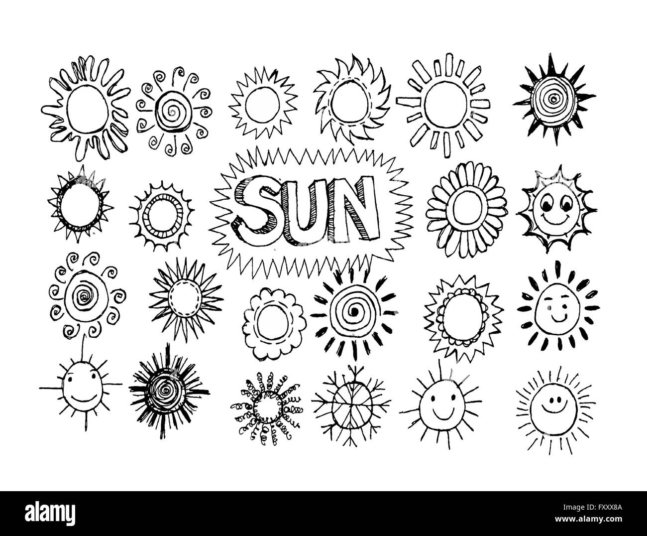 Sun Icon Set Stock Vector Image & Art - Alamy