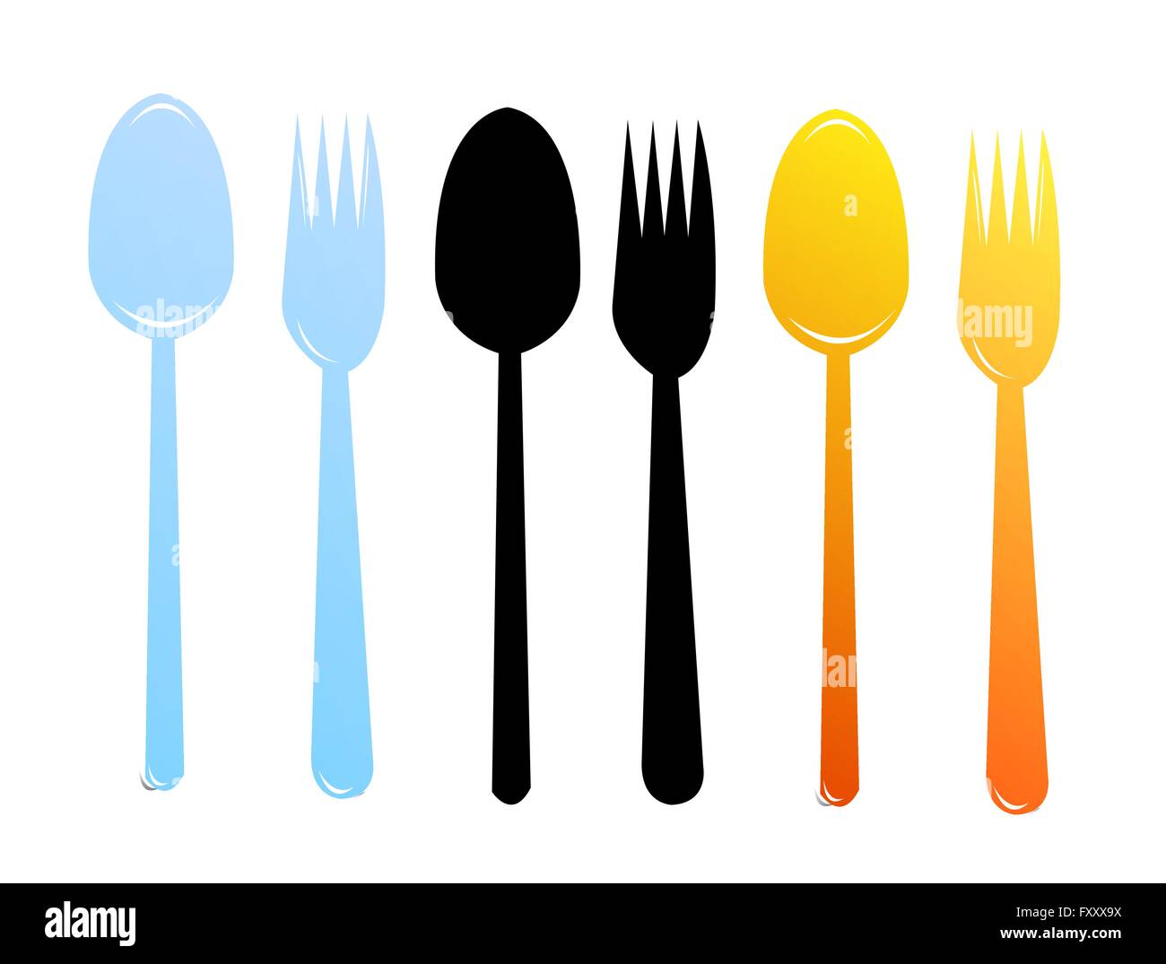 Spoon And Fork Stock Vector Image & Art - Alamy