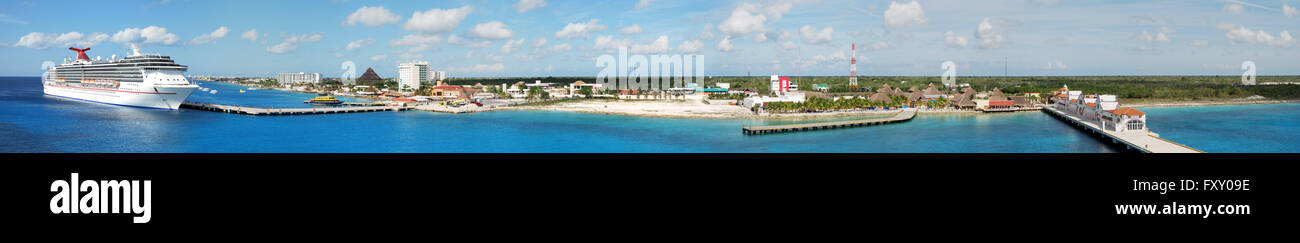 The panoramic view of Cozumel island, one of the most popular ports of call in Caribbean (Mexico). Stock Photo