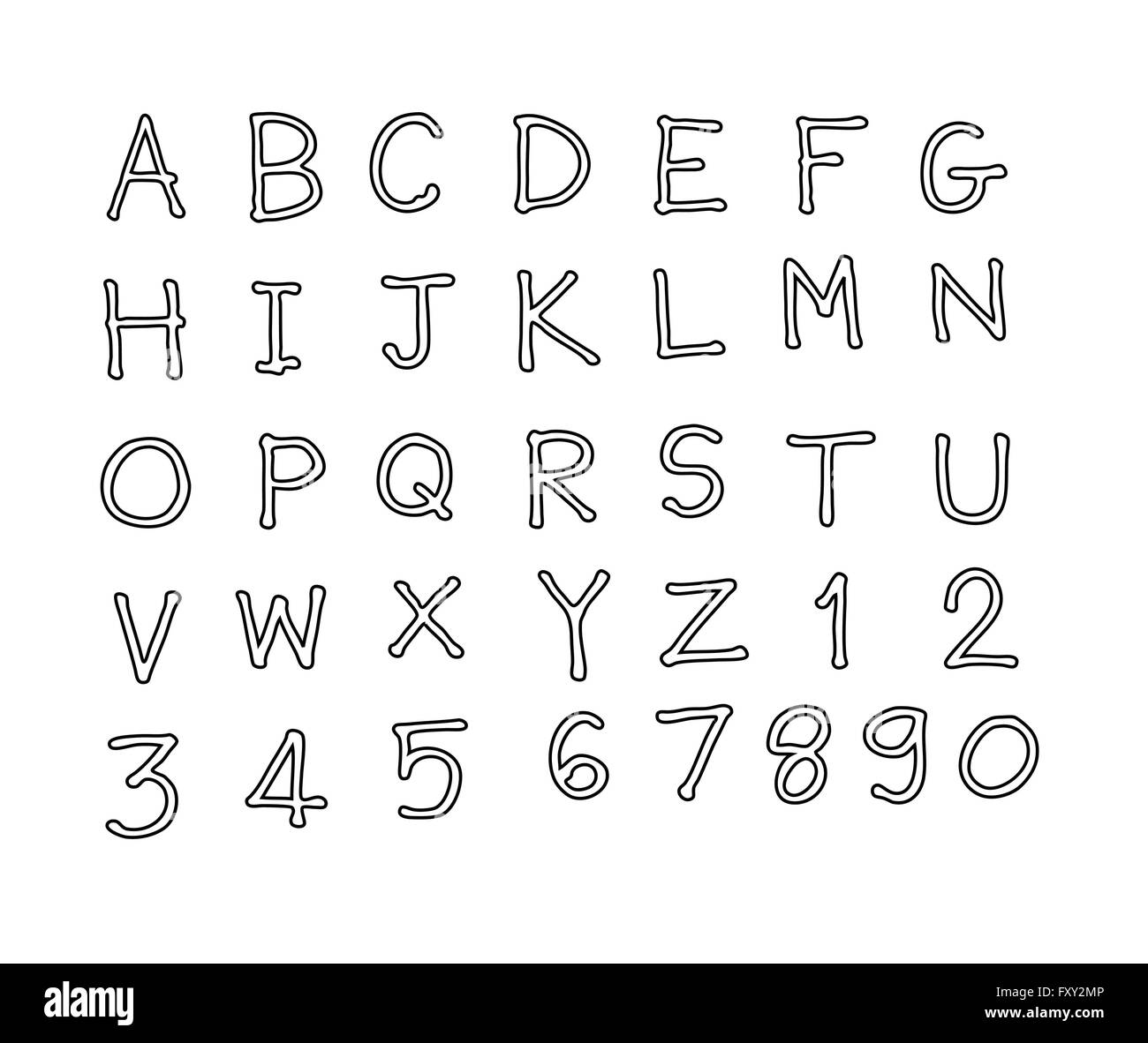 Font Sketch Hand drawing letters Stock Vector Image & Art Alamy