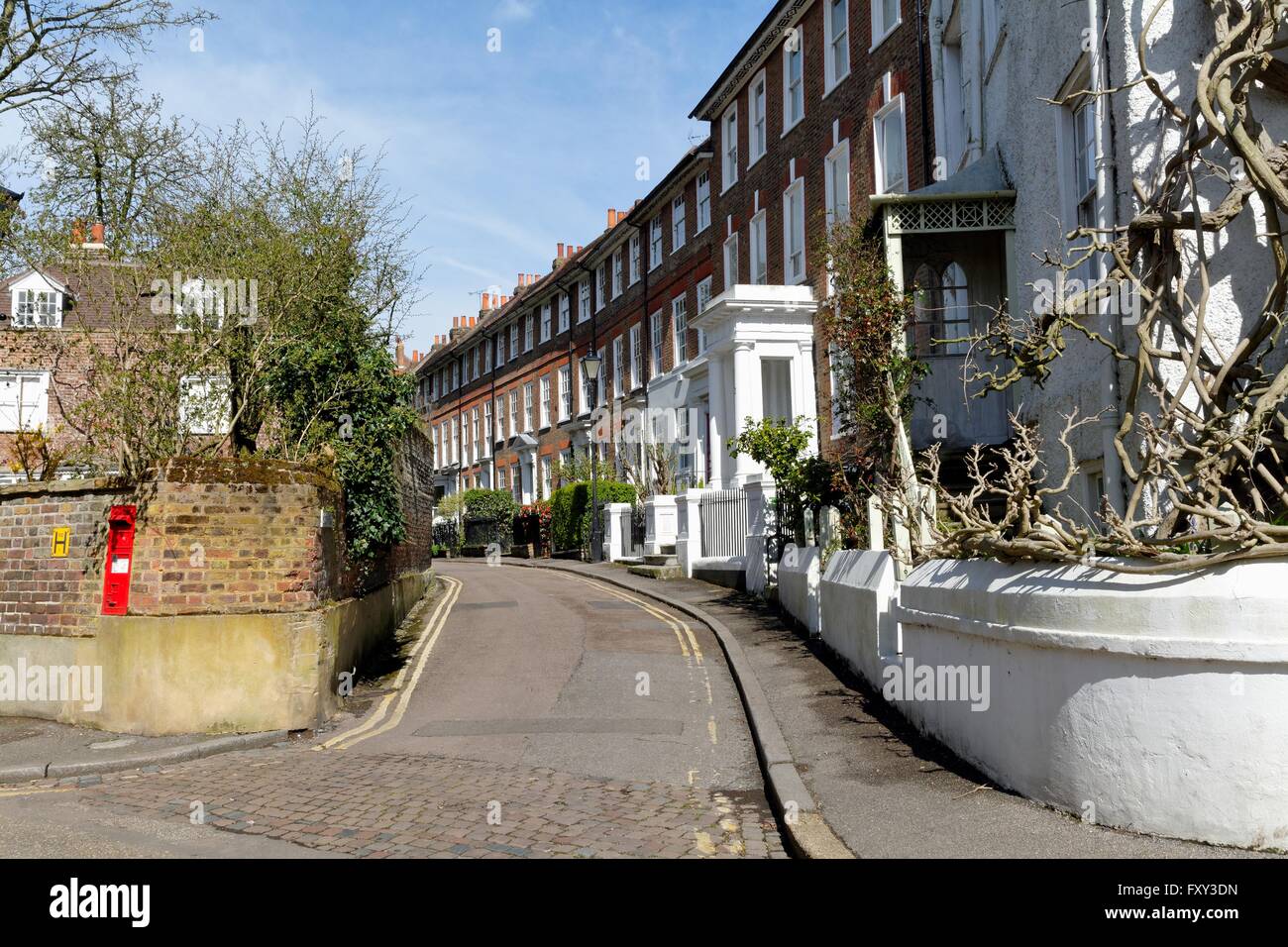 Terraced houses in Sion Road Twickenham West London Stock Photo