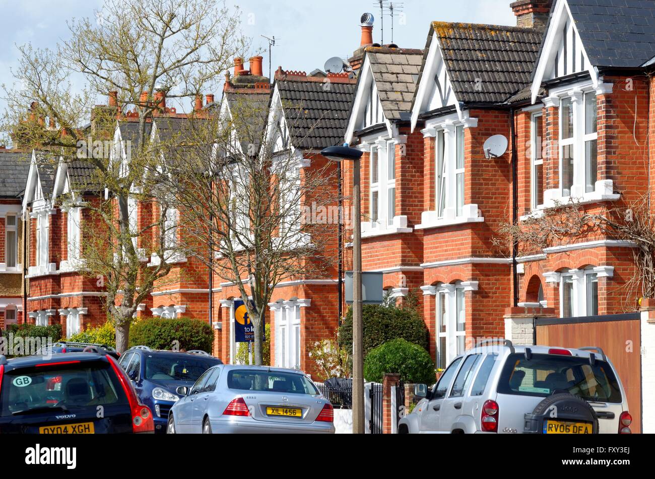 Terraced houses in Bonser road Strawberry Hill Twickenham West London