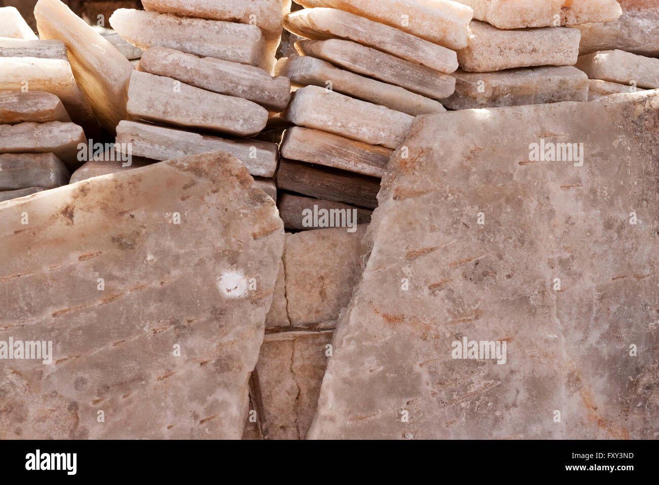 Rock salt slabs on sale at Mopti market Stock Photo Alamy