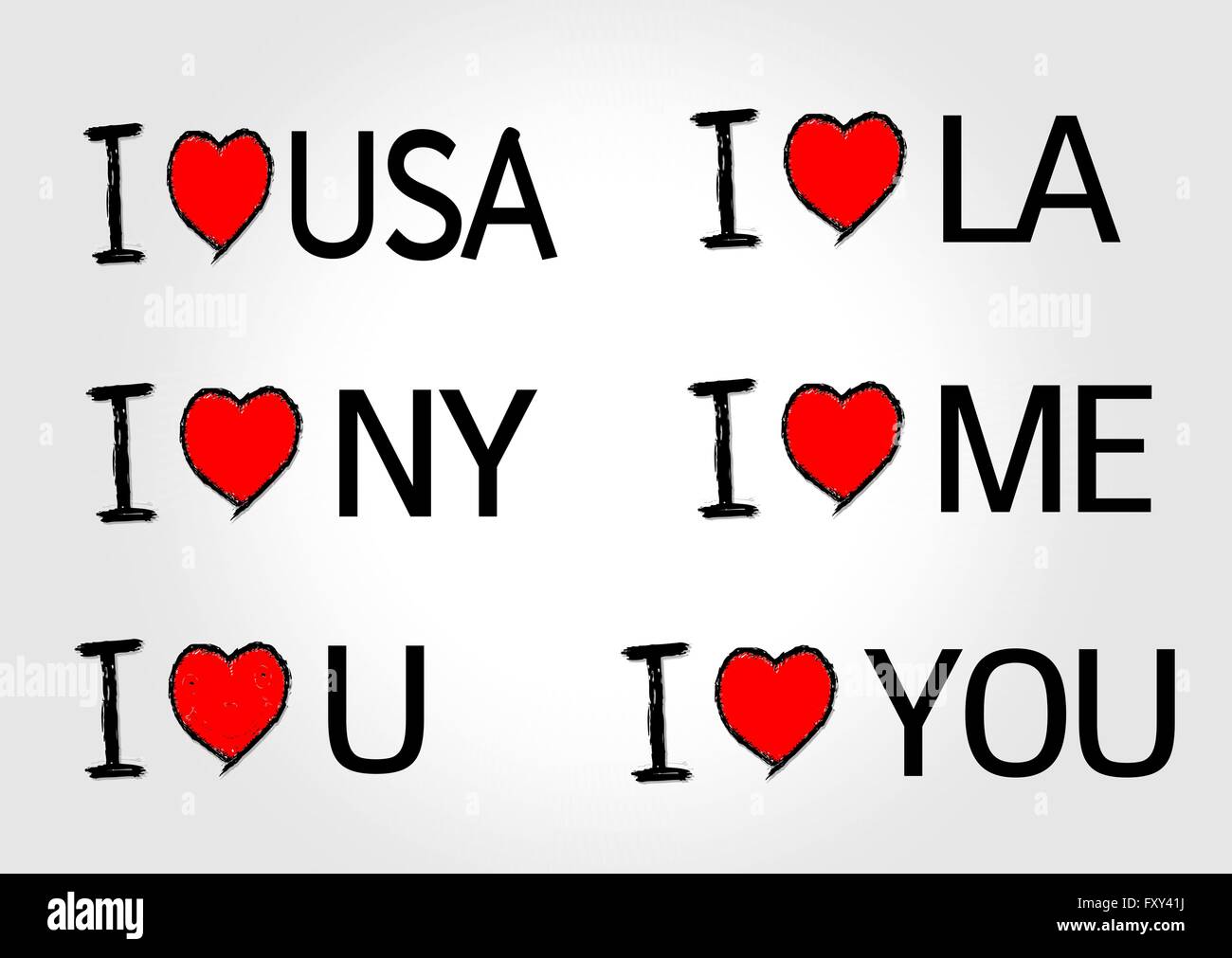 I Love USA i love new york and i love .... Stock Vector