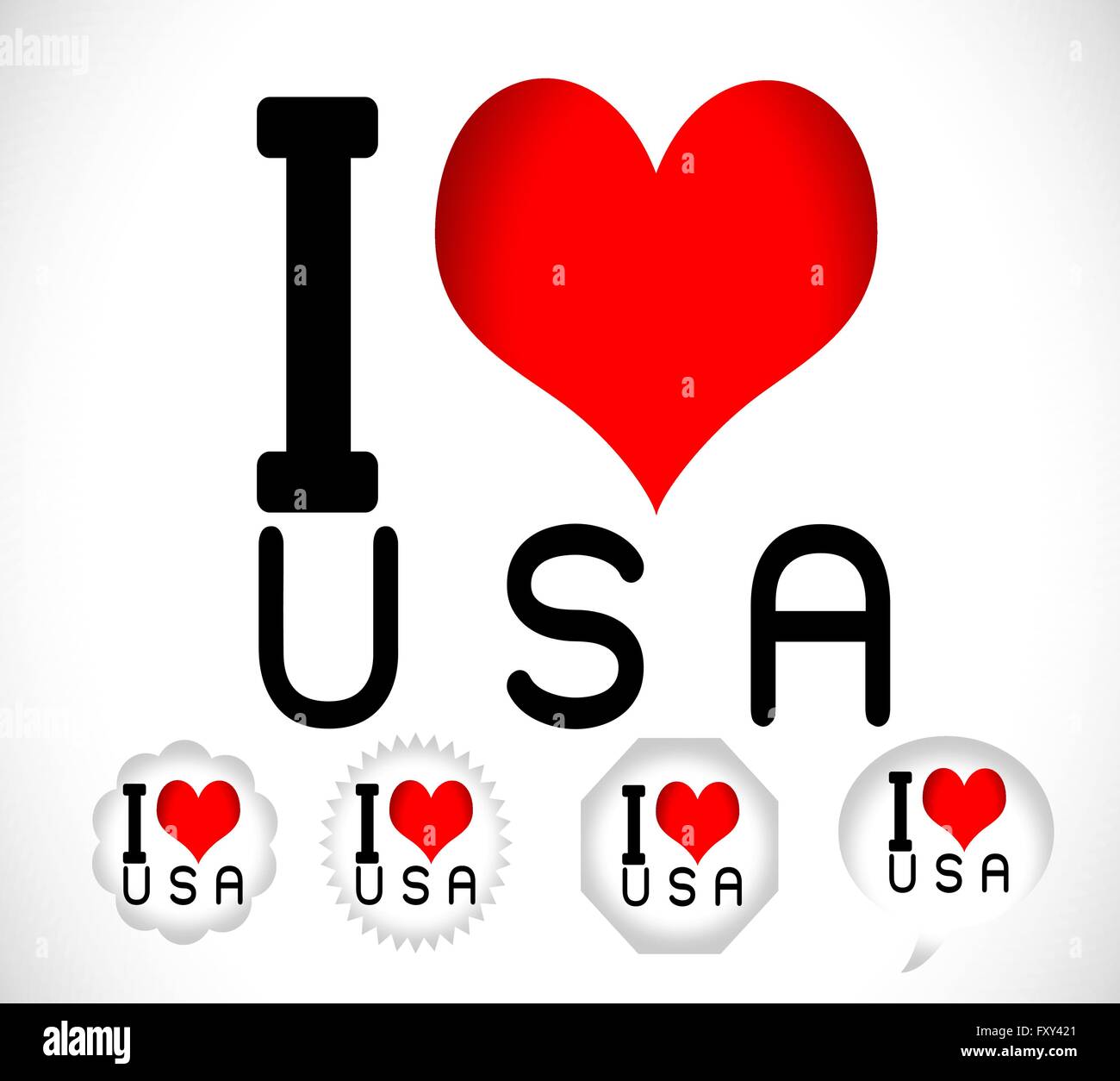 I Love USA i love new york and i love .... Stock Vector