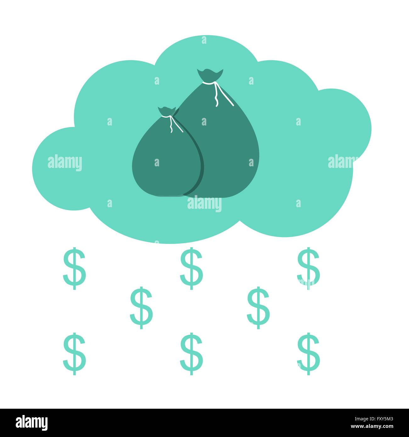 Money Bag in Modern Flat Style Icon Concept for Web. Vector Illu Stock ...