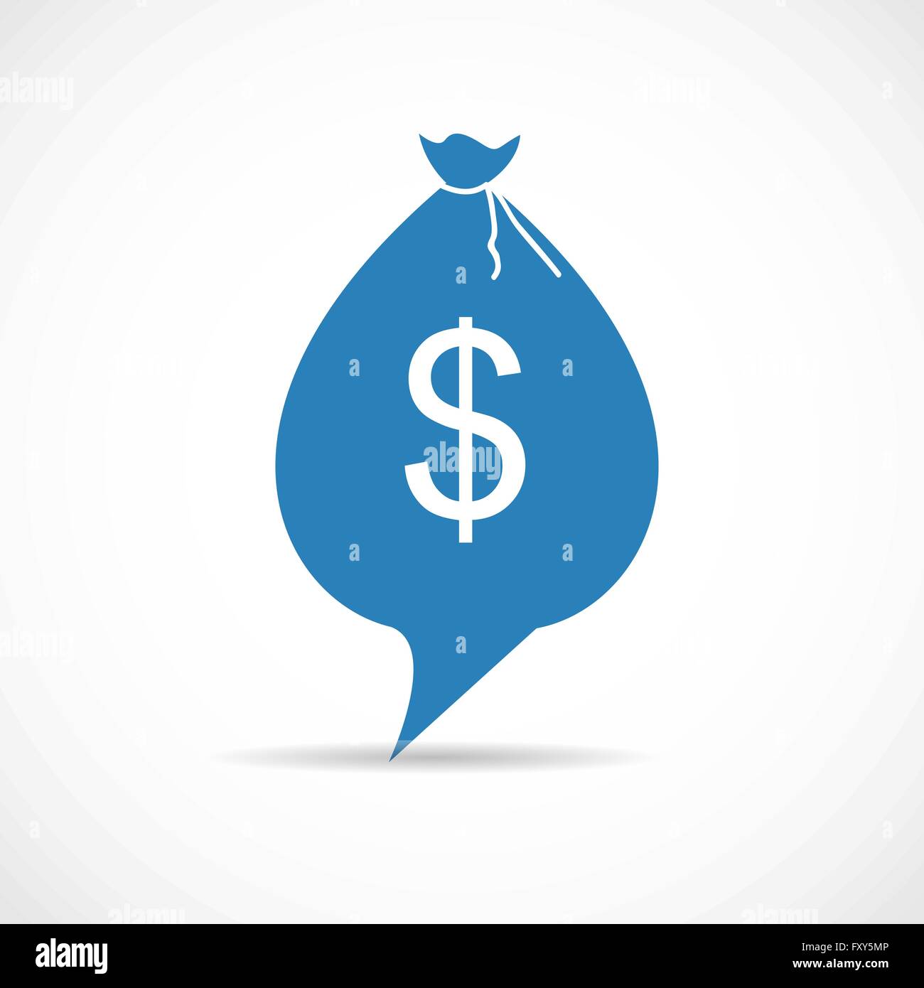 Money Bag in Modern Flat Style Icon Concept for Web. Vector Illu Stock ...