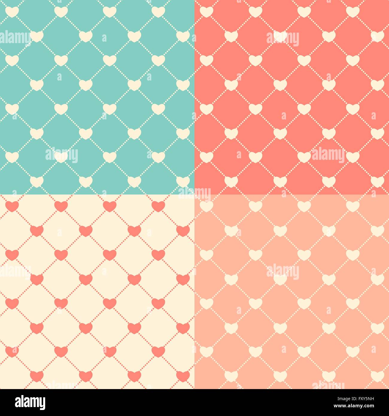 Romantic Seamless Pattern Background Vector Illustration Stock Vector ...