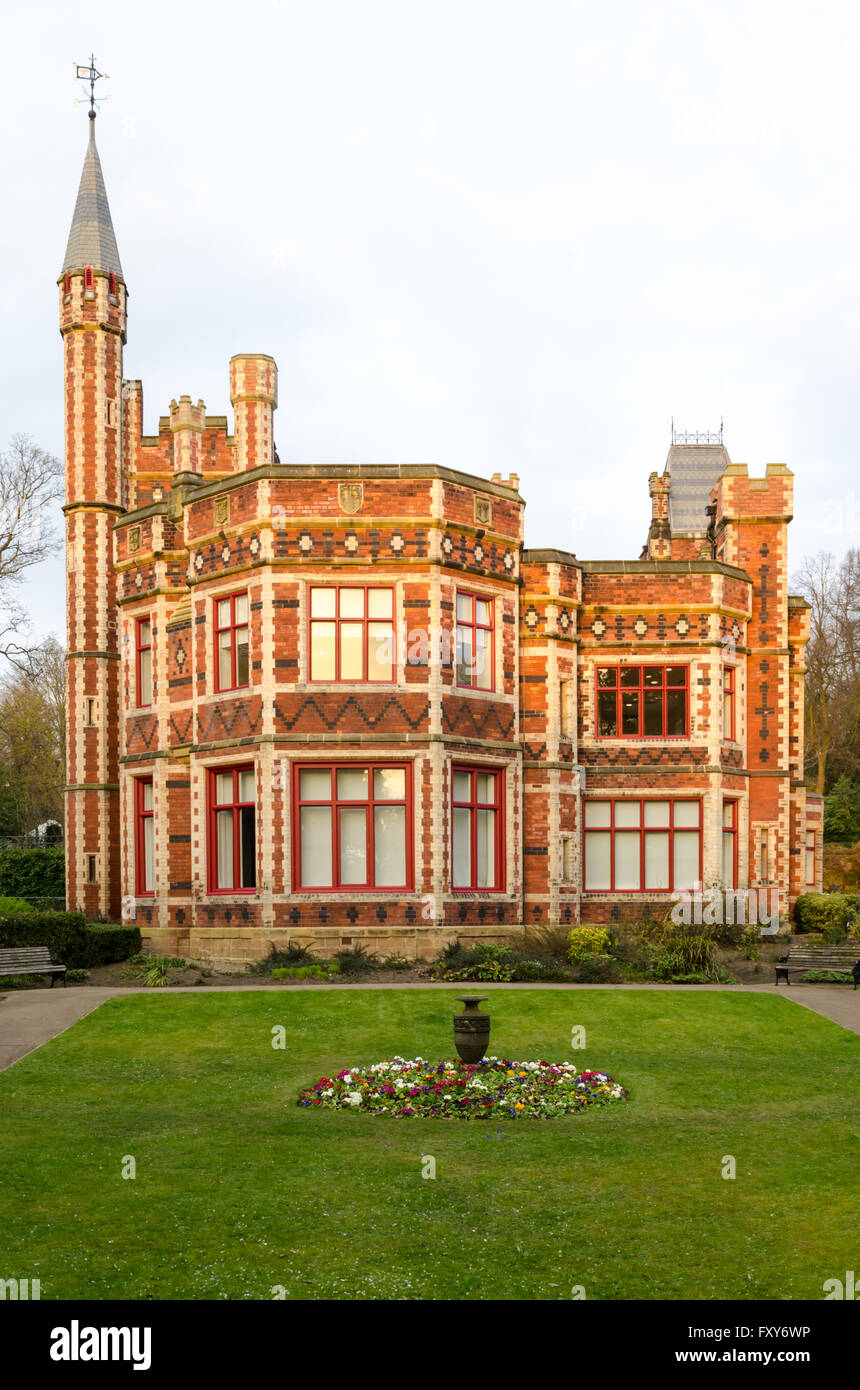 Saltwell Towers, built for William Wailes in 1862, and located in Saltwell Park, Gateshead Stock Photo