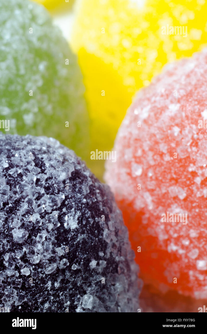 A Close-Up (Macro) Studio Photograph of American Hard Gum Sweets Stock Photo