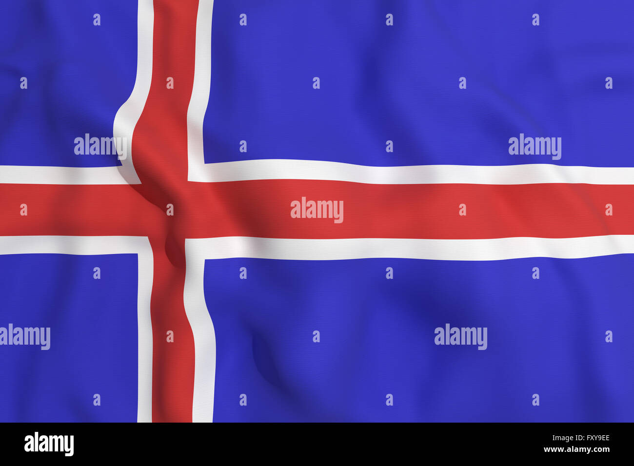 3d rendering of an Iceland flag waving Stock Photo - Alamy