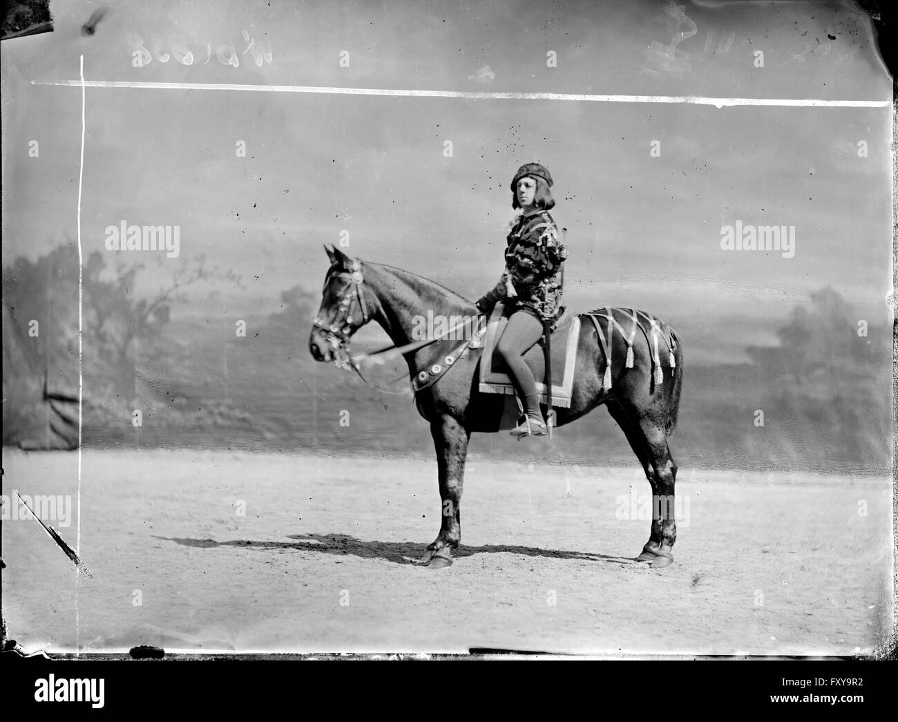 Unbekannter Adeliger beim Jagdcaroussel 1880 Stock Photo