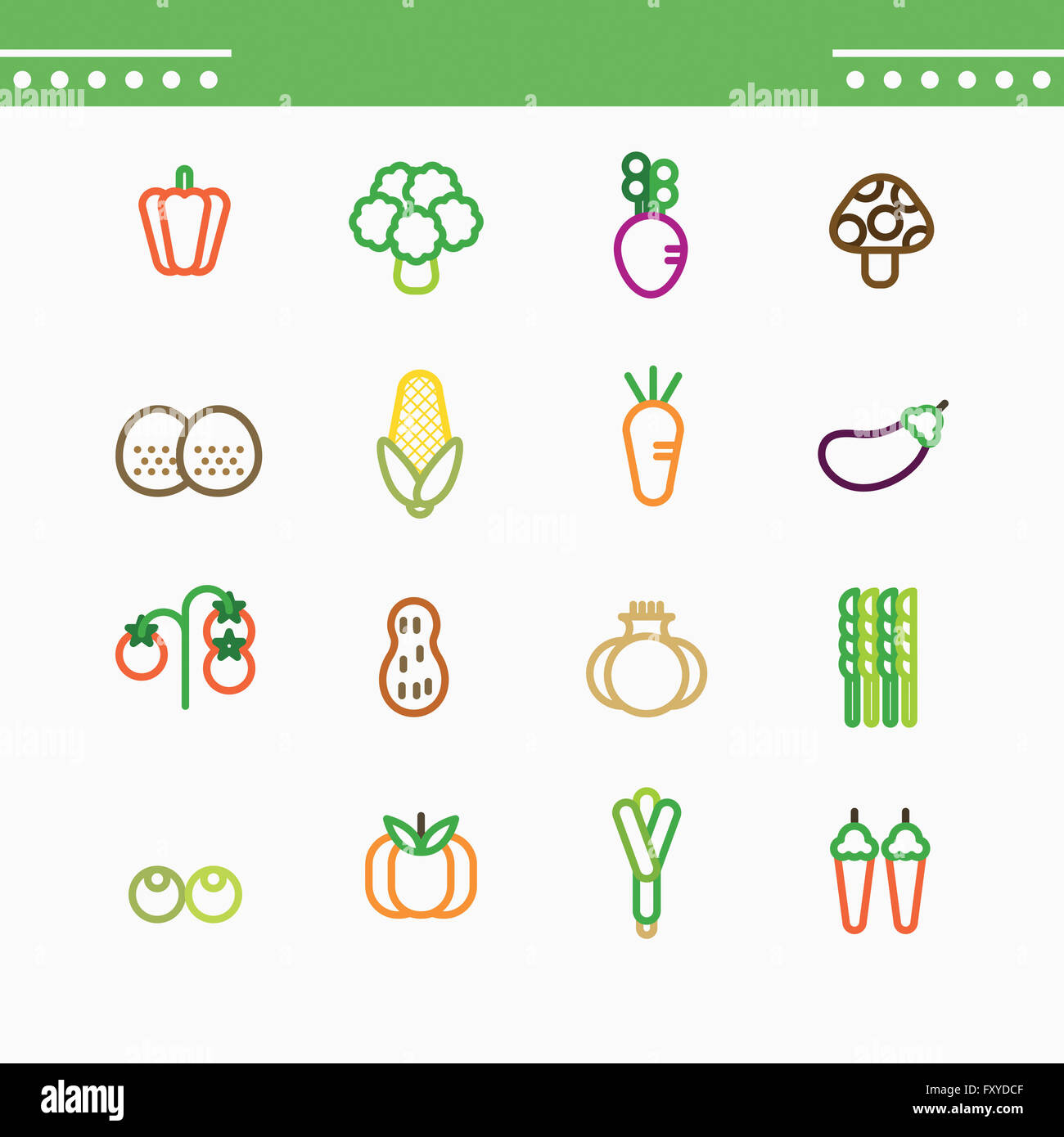 Set of line icons related to various vegetables Stock Photo - Alamy