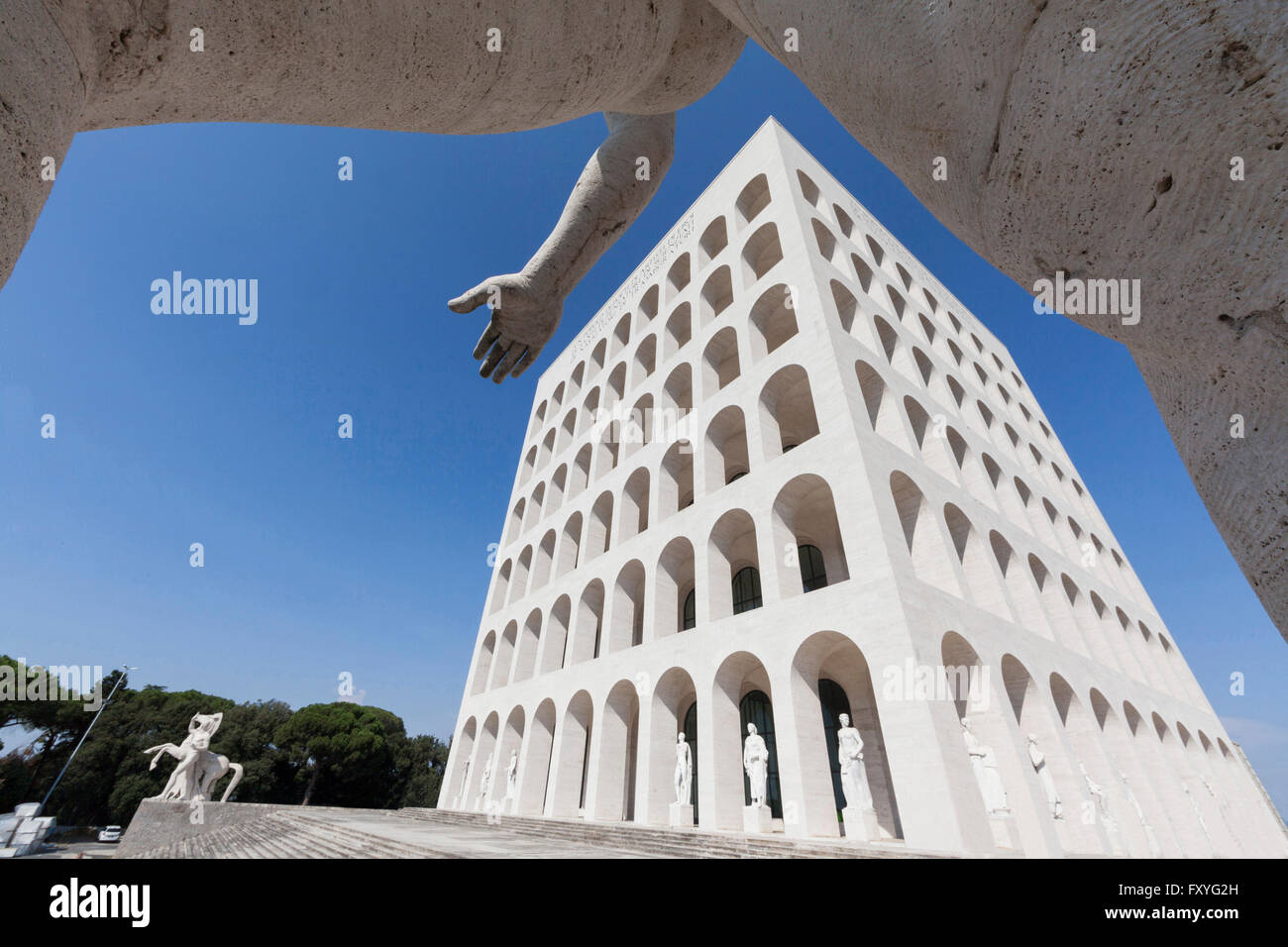 The Palazzo della Civiltà Italiana in Rome, built by Mussolini during the  1930s for the 1942 Expo, and now headquarters of Fendi Stock Photo - Alamy