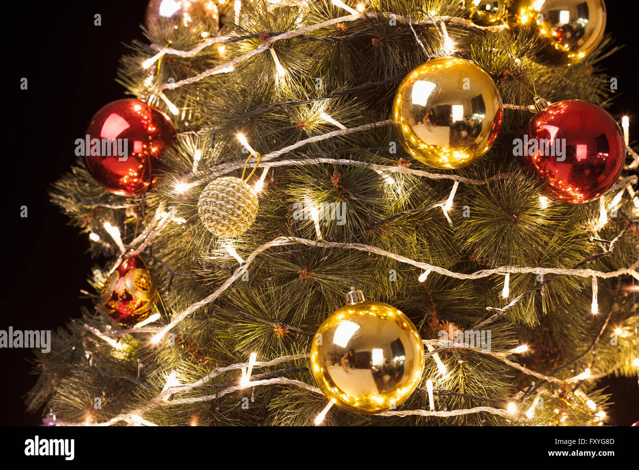 Glittering Christmas tree Stock Photo