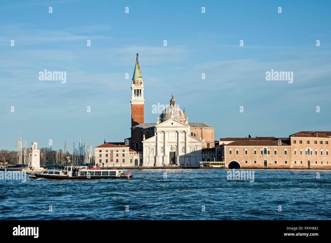 View from Zattere to San Giorgio Maggiore, Venice, Veneto, Italy Stock Photo