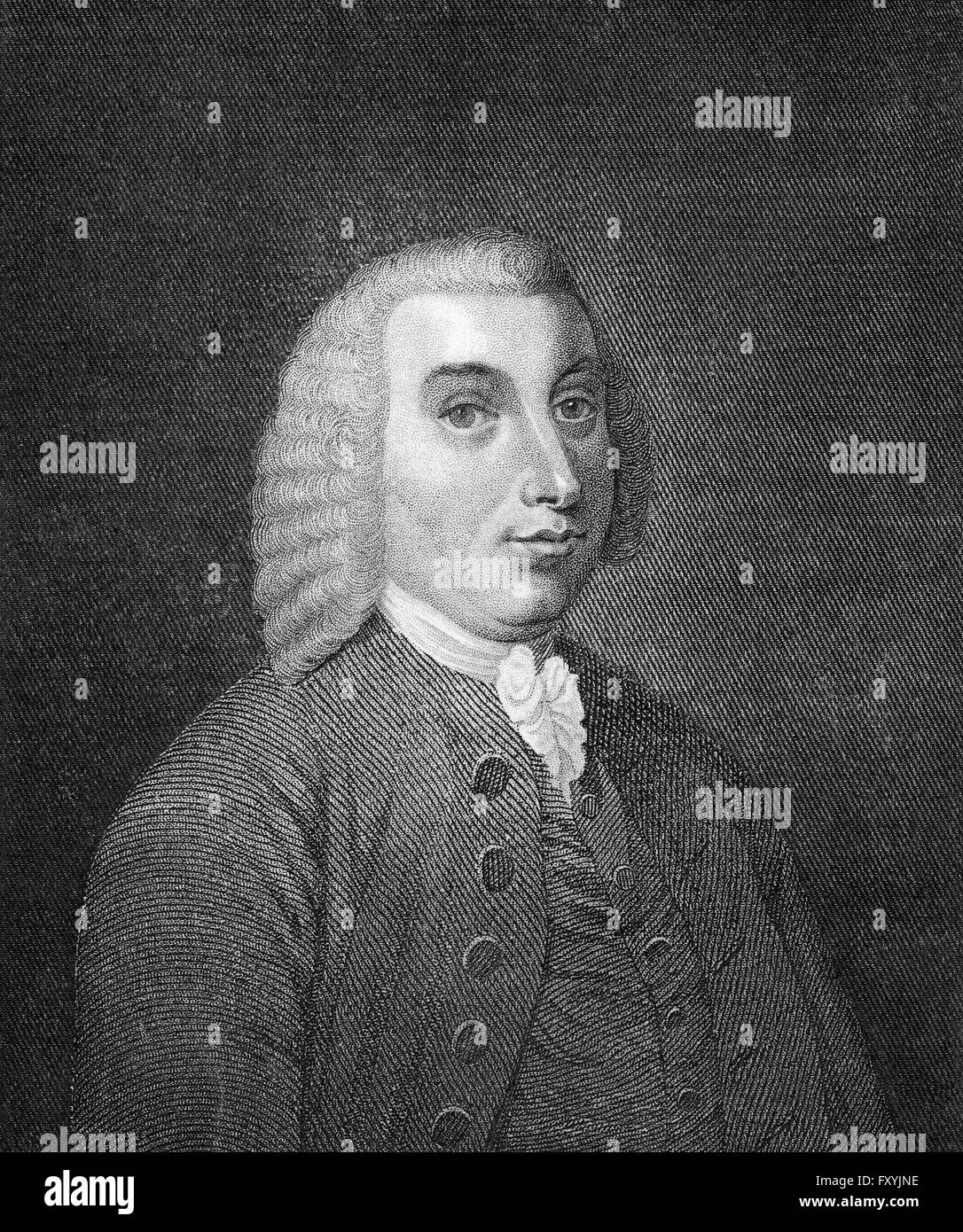 Tobias George Smollett, 1721-1771, a Scottish poet and author, Tobias George Smollett, 1721-1771, ein schottischer Arzt und Schr Stock Photo