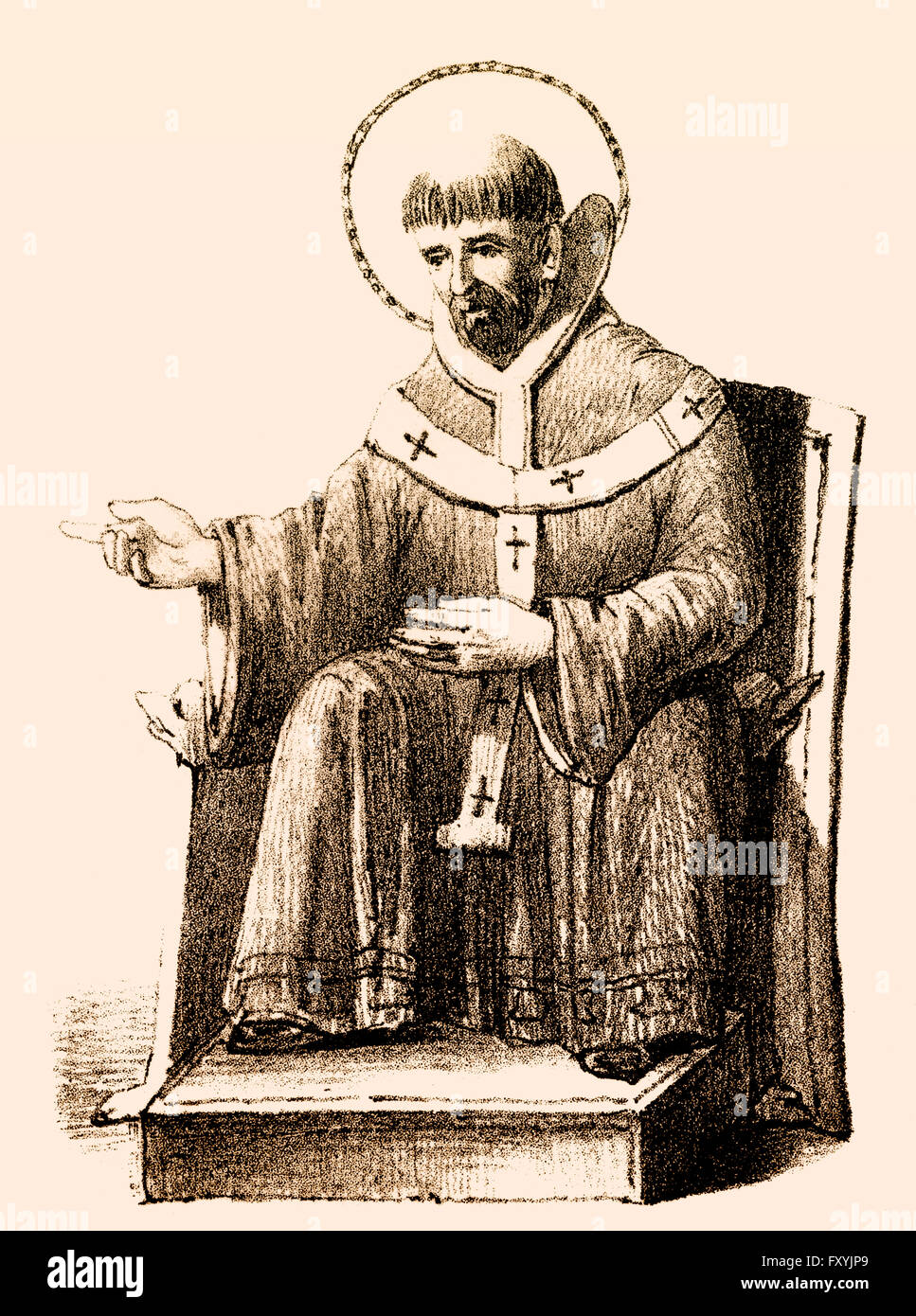 Augustine of Canterbury, 6th century, a Benedictine monk, the first Archbishop of Canterbury, Apostle to the English, founder of Stock Photo