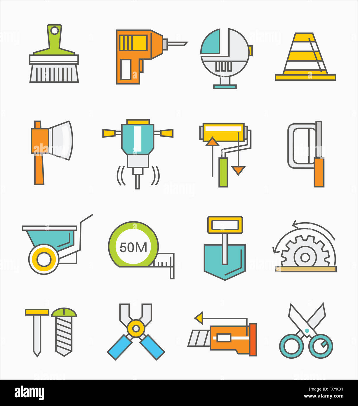 Various icons related to many equipment Stock Photo Alamy