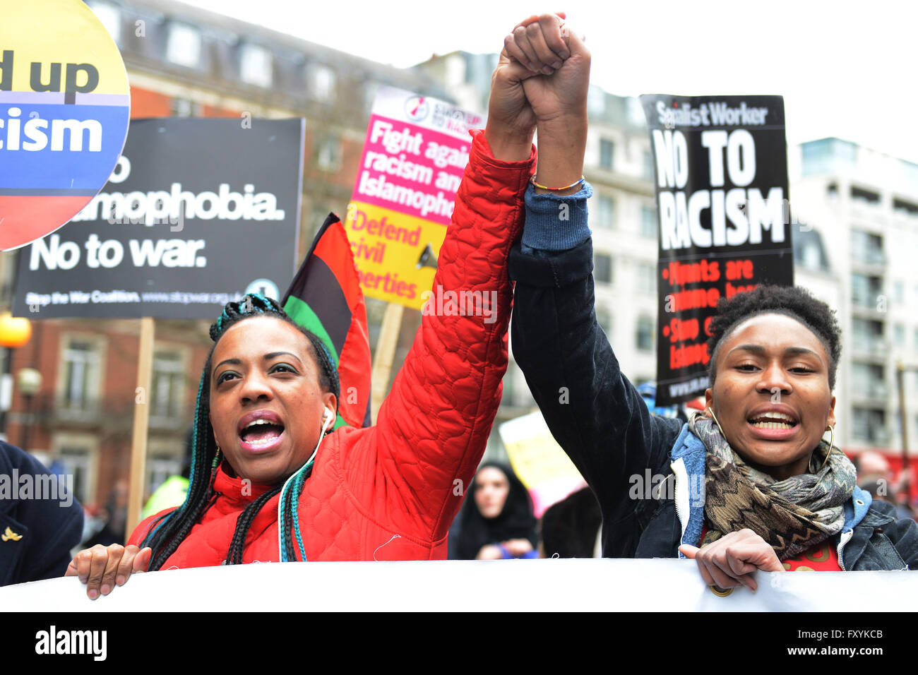 Thousands march down Regent Street towards Trafalgar Square during the ...