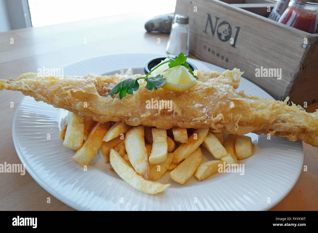 No.1 fish and chip restaurant, cromer, north norfolk, england Stock Photo