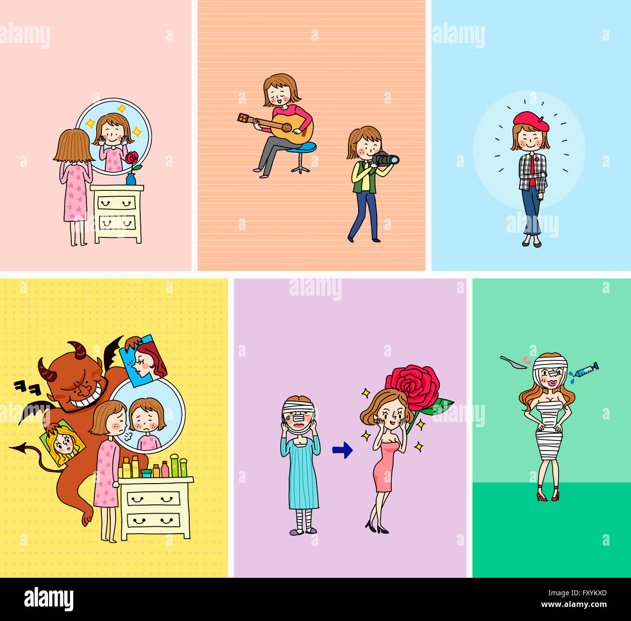 Various Illustration With Words Related To Self Esteem On One s