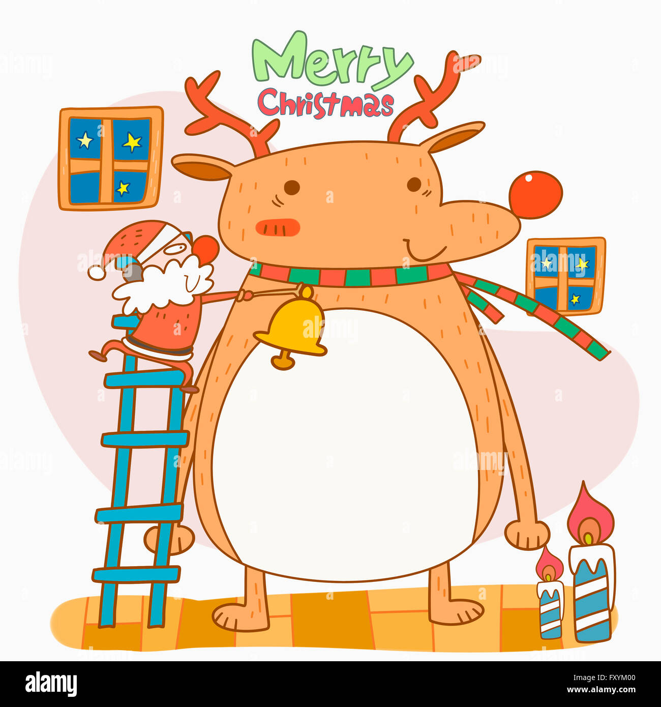 Christmas illustration with copy space Stock Photo - Alamy