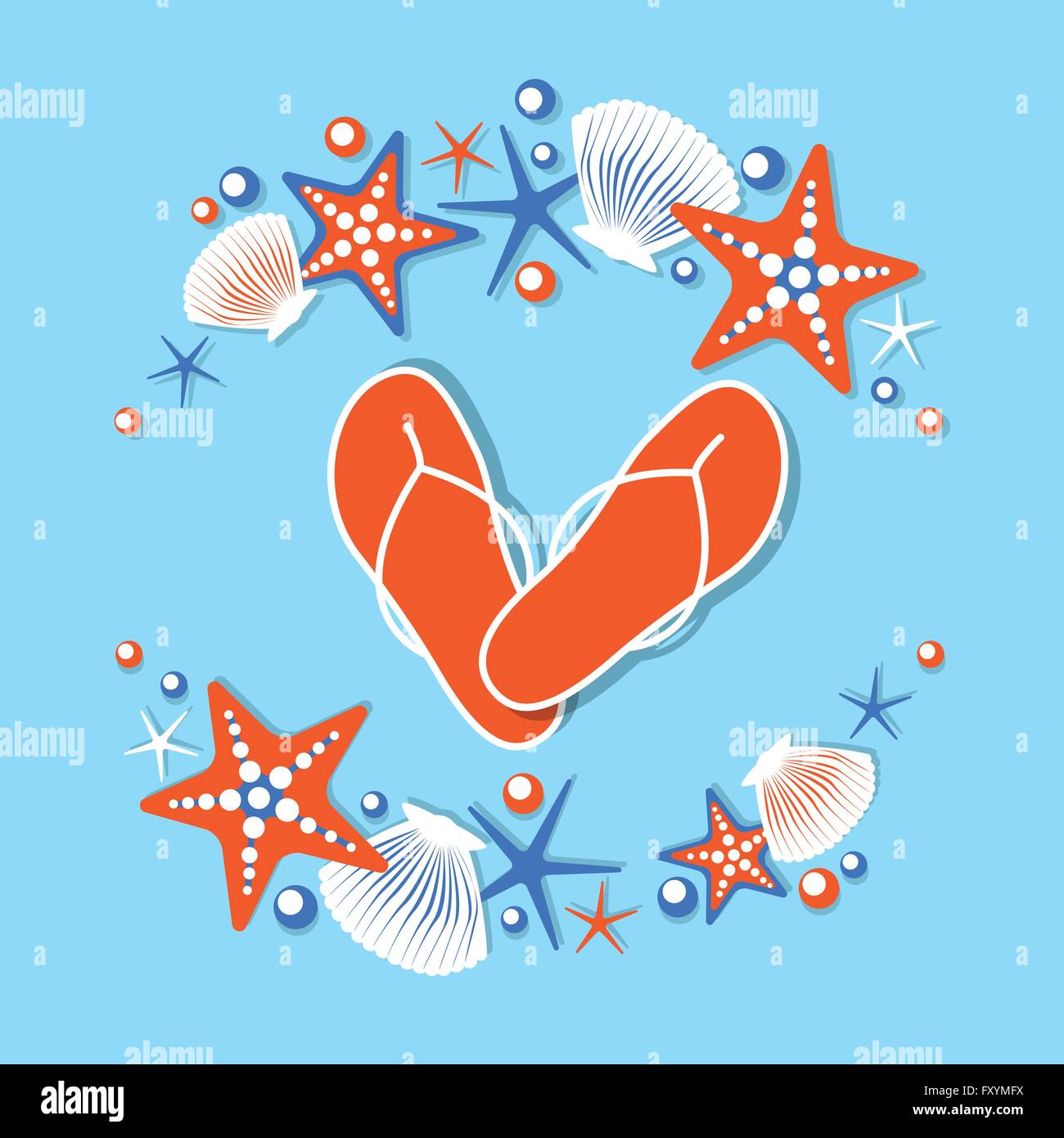 Summer Beach Flip Flops Tropical Vacation Stock Vector Image & Art - Alamy
