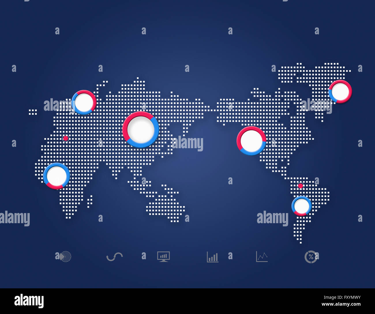 Word map in infographic design with copy spaces for global business ...