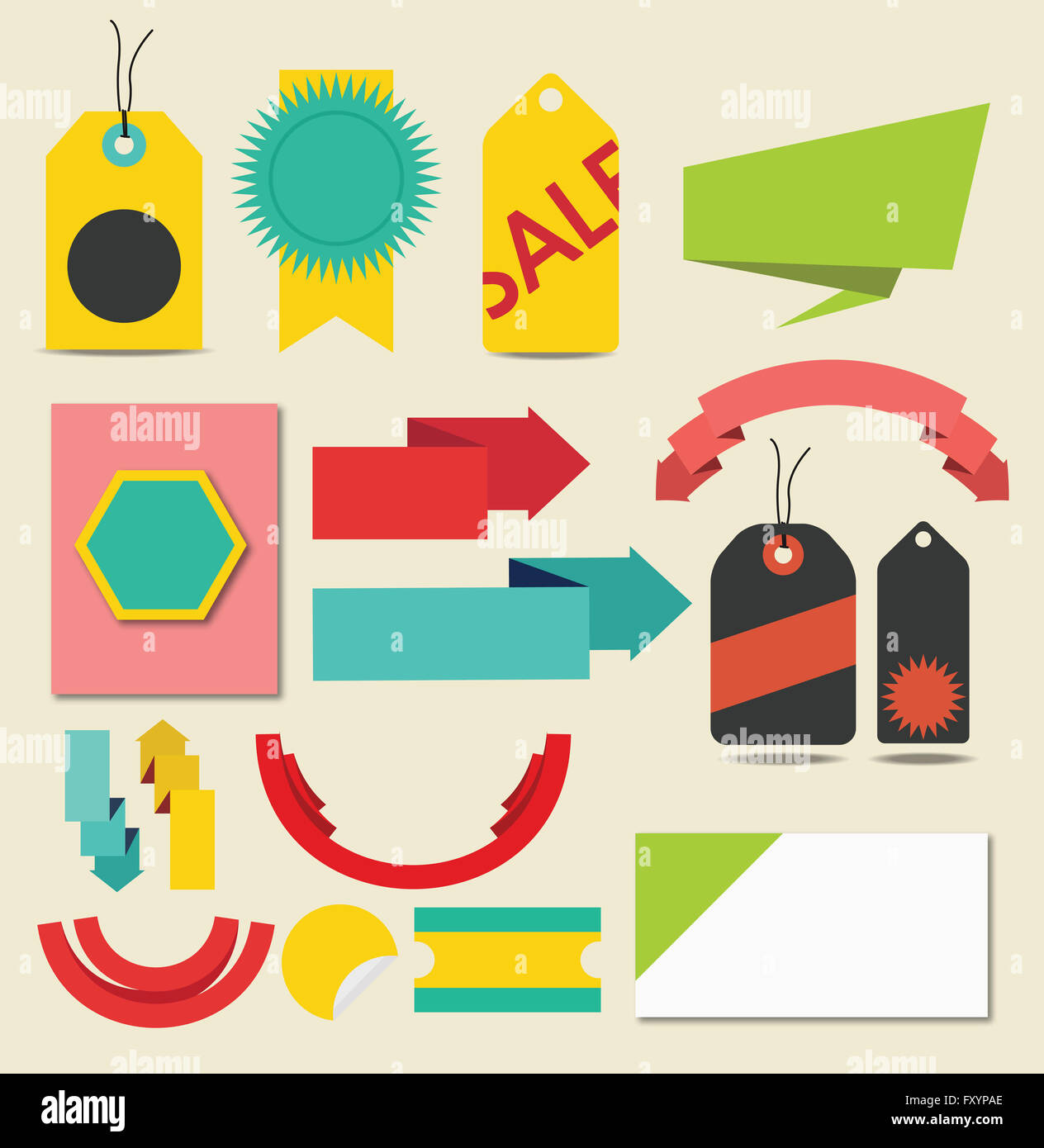 Various label and tag designs in flat illustration Stock Photo Alamy