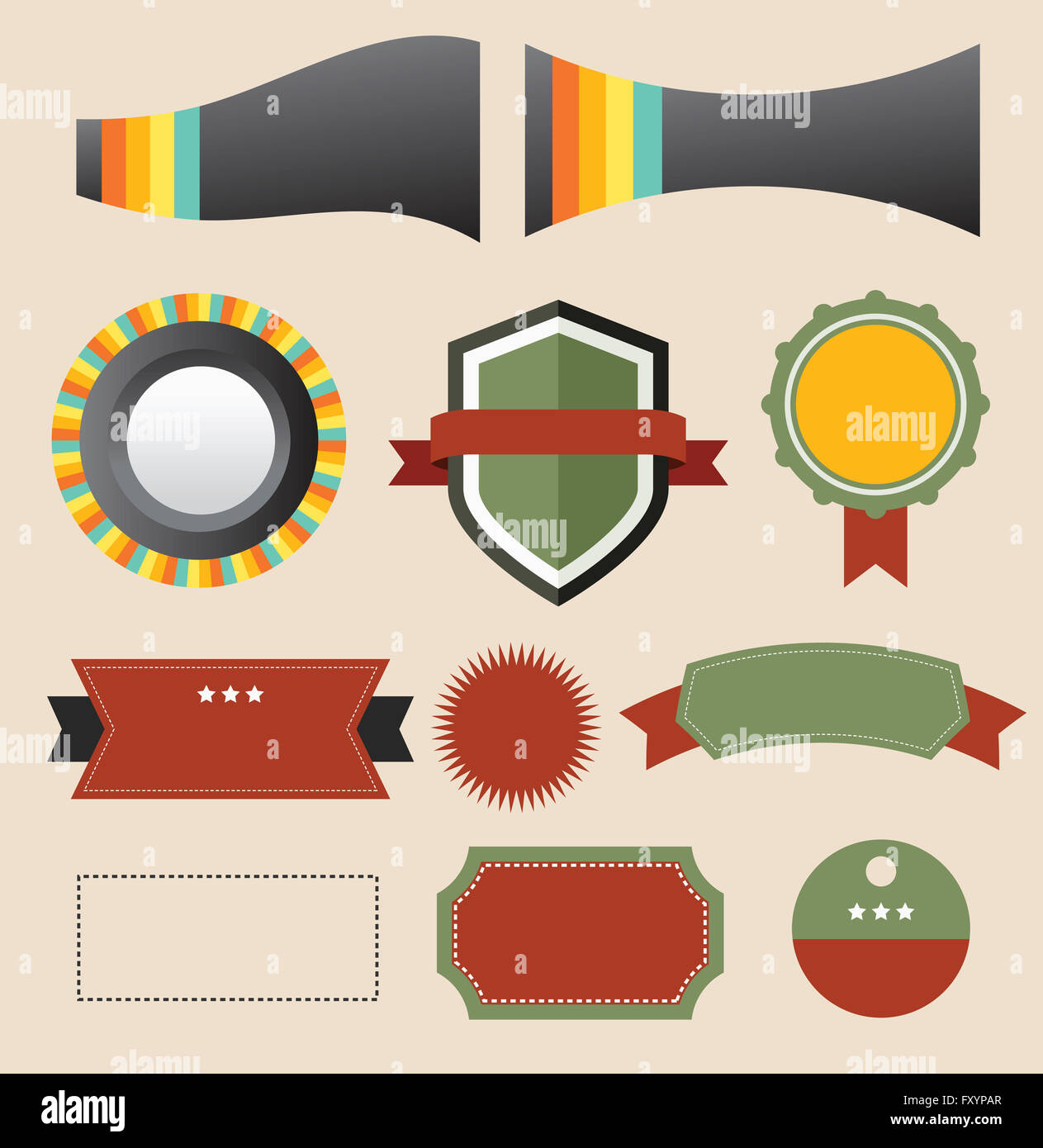Various label and tag designs in flat illustration Stock Photo Alamy