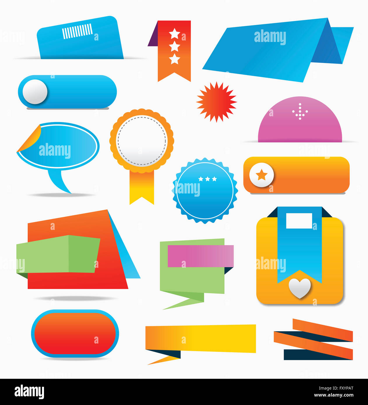 Various label and tag designs in flat illustration Stock Photo - Alamy