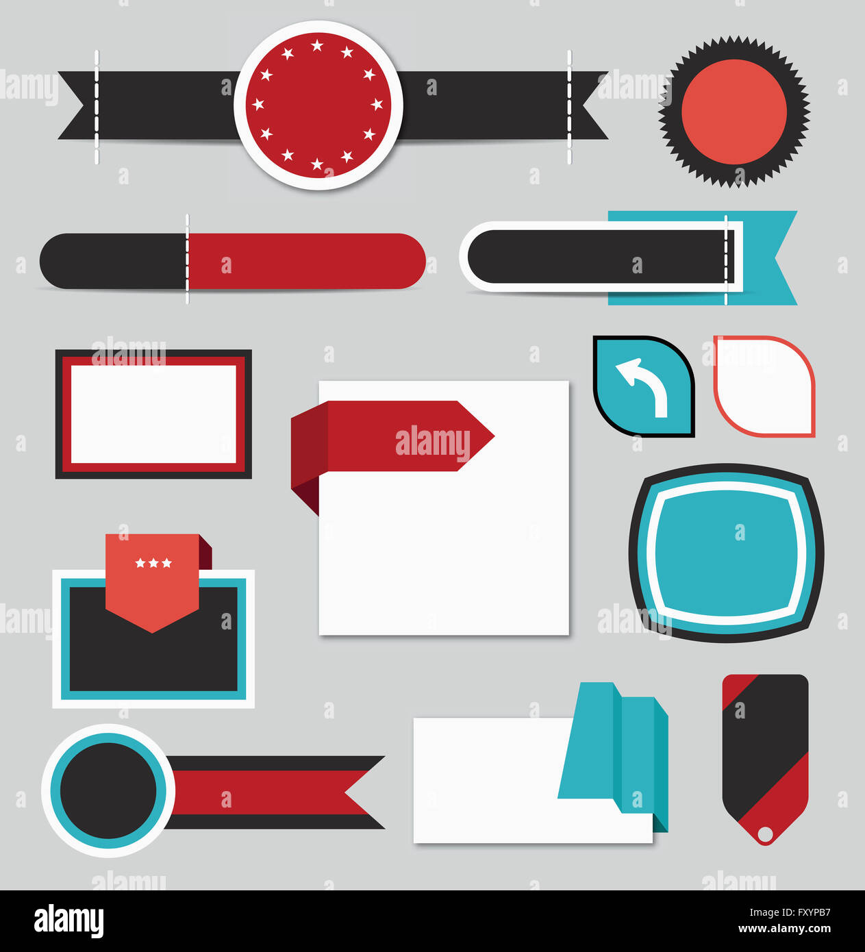 Various label and tag designs in flat illustration Stock Photo - Alamy