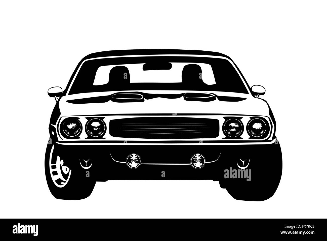 American muscle car legend silhouette vector illustration Stock Vector