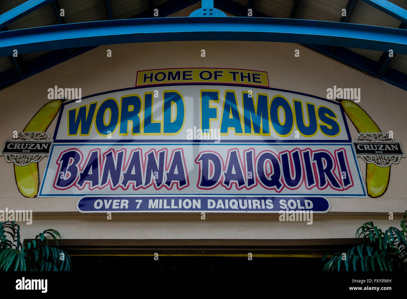 World Famous Banana Daiquiri sign in St Thomas Stock Photo Alamy