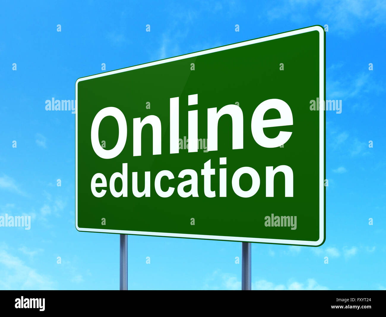 Education concept: Online Education on road sign background Stock Photo ...