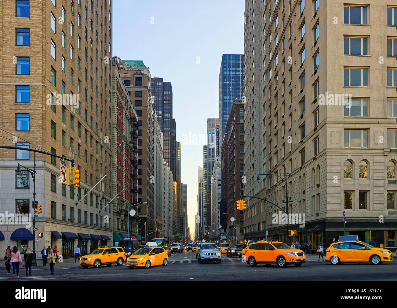 Crossroad on 6th avenue in Midtown Manhattan, New York, USA. Road ...